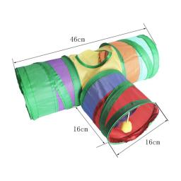 Brinquedo Do Túnel Do Gato Dobrável Com Bola Do Jogo, Tenda Crinkle Interativa, Suprimentos De Animais De Estimação Interior, 3 Vias - Image 2