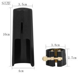 Couro Saxofone Tenor Bocal com Cap, Metal Buckle Clamp Clip, Sopros Acessórios Para Instrumentos Musicais - Image 4