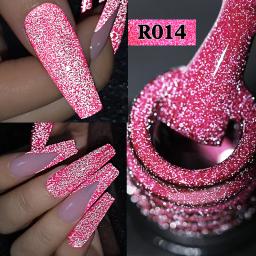 UR SUGAR-Verniz Refletivo para Unhas, Rosa Brilhante e Vermelho, Gel Semi Permanente, Mergulhe, Esmaltes LED UV, Night Pretty, Art, 7,5 ml - Image 1