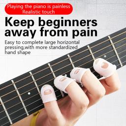 Guitarra de silicone pressionando Finger Covers, protetores de dedos espessados, antiderrapantes, resistente ao desgaste, universal, 1 pc, 5pcs - Image 1