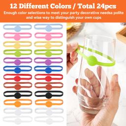 Silicone Wine Cup Marking Tags, Marcadores de vidro, Festa Cálice, Vinho Beber Cup, Home Bar, Acessórios Cozinha Ferramenta, 24pcs - Image 4