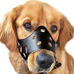 Tampa da boca do cão de couro macio, cesta respirável, focinho para cachorro, cova, touro, doberman, pastor alemão, morder, mastigar - Image 4