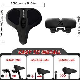 Bucklos selim de bicicleta de grandes dimensões, absorção de choque, ampliar, grosso, ergonômico, macio, confortável, almofada de assento, peças de ciclismo - Image 2