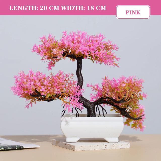 Plantas artificiais bonsai plantas falsas flores em vaso ornamentos para mesa casa decoração do quarto do hotel decoração do jardim pequeno vaso de árvore