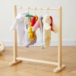 Cabide para animais de estimação rack de armazenamento de espaço para animais de estimação forte durável cão gato roupas cabide roupas do bebê crianças armário de madeira carrinho cabide rack - Image 2