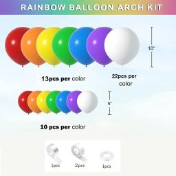 Balões do arco-íris do látex para a decoração, casamento, chuveiro de bebê, festa do feliz aniversário, novo, 7 cores - Image 2
