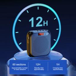 Amplificador de voz recarregável portátil, alto-falante de áudio megafone, alto-falante com microfone, professores guia turístico, 5W, 2400mA - Image 4