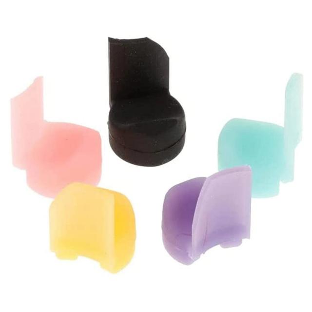 Almofadas de Silicone Macio para Polegar de Clarinete e Oboé - Protetor Confortável para Instrumentos de Sopros em 5 Cores, Pacote com 5 Unidades