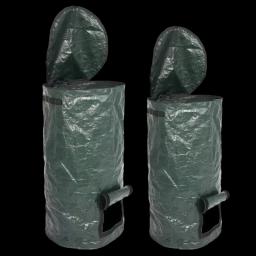 Impermeável PE Pano Compost Waste Collection Bag, Ferment Container, Leaf Sack, Storage Bin com Viewing Window, Jardim - Image 5