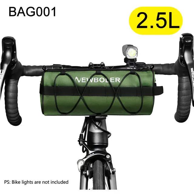 Newboler saco de bicicleta portátil guiador pannier multi-purpose à prova dwaterproof água mochila mtb estrada ciclismo quadro tubo saco elástico - Image 1