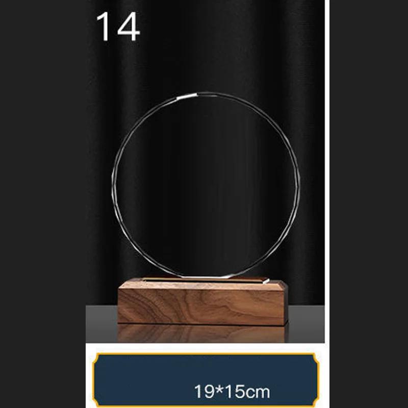 Troféu De Cristal De Madeira Maciça, Pode ser Personalizado, Medalha Reunião Anual, Dança Esportes competição, Decoração Home, Base De Madeira - Image 1