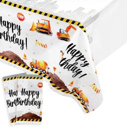 Louça descartável para decoração de festa de aniversário, veículo construção, caminhão, placa, copo, engenharia, meninos, decorações - Image 6