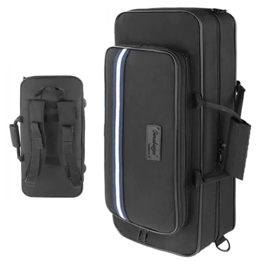 Saco de Trompete Impermeável Mochila Corpo Cruzado Ombros Alça bB Trompete Box Bags Latão Saco de Instrumento Caixa Dura Trombeta Capa Saco Cor preta 1200D Material de Nylon impermeável Portátil Bb Trompete Hard Case - Image 1