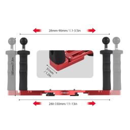 Dual Handle Camera Diving Rig, Handheld, impermeável, bandeja subaquática, estabilizador, habitação, suporte para GoPro, Canon, Sony, Nikon, DSLR - Image 4