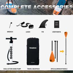 Inflável Stand Up Paddle Board Surfing SUP Boards, 6 Polegadas de Paddleboard Grosso com Acessórios SUP, Conjunto de Surf Esportivo Aquático - Image 5