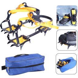 Kits de escalada de gelo em aço inoxidável 1 par de crampons empacotos neve antiderrapante sobre sapatos para caminhadas, pesca, 10 dentes - Image 1