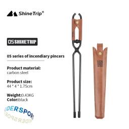 Shinetrip novo acampamento ao ar livre fogo poker engrossado anti-queimadura aço carbono fogo poker piquenique churrasco leve portátil - Image 1