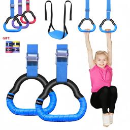 Crianças anéis de ginástica esporte brinquedo antiderrapante anéis de ginásio com balanço alças ajustáveis pull-up treino ginástica equipamentos de fitness brinquedo - Image 1