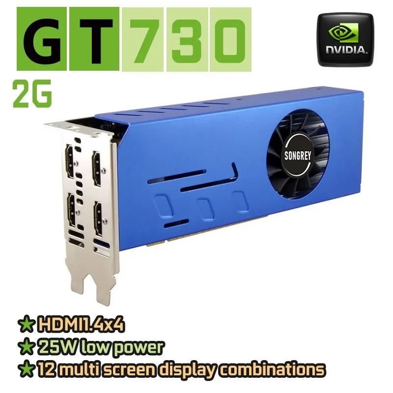 Placa gráfica multi monitor SRhonyra GT730, 2 GB GDDR5 4 HDMI placa de vídeo emenda de tela múltipla - Image 1