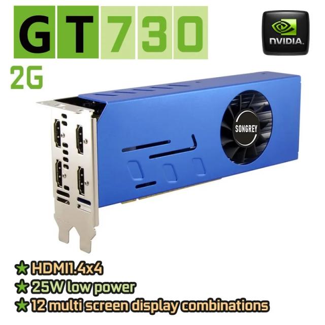 SRhonyra GT730 Placa Gráfica Multi Monitor 2GB GDDR5 4 HDMI