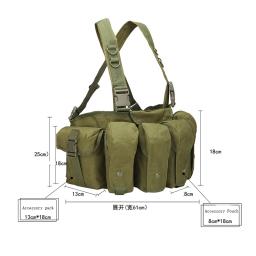 Equipamento de peito colete tático ao ar livre airsoft paintball caça colete masculino tático peito bolsa equipamento do exército militar - Image 3