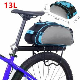 13 litros mtb bicicleta traseiro rack transportadora saco tronco pannier ciclismo ao ar livre ombro bagagem 600d à prova dwaterproof água assento sacos de armazenamento - Image 1