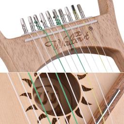 Profissional instrumento de música diy harpa lira 10 cordas harpas wh02 10 cordas de madeira lira harpa corda de náilon spruce borracha handheld - Image 6