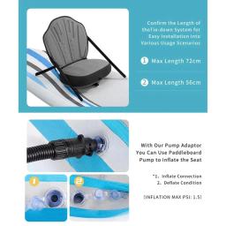 Assentos de caiaque com apoio traseiro Assento Paddleboard impermeável com encosto, Confortável assento Oxford - Image 2