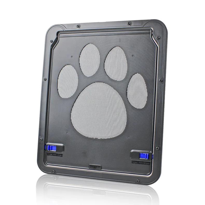 Tela magnética de travamento de segurança para porta de animais de estimação com tela magnética de travamento impressões de pata de cachorro anti mordida porta de tela de gato porta de animais de estimação - Image 1