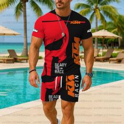2025 nova camiseta masculina ktm verão leve respirável motocicleta equitação esportes manga curta terno de moda - Image 1