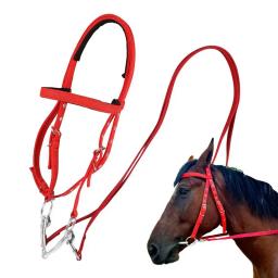 Freio de cavalo ajustável lanffle noseband náilon equino noseband rédeas macio forrado trilha equitação equitação equitação cavalo brida - Image 5