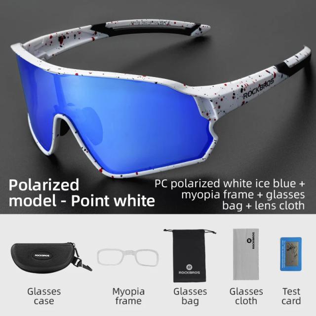 Rockbros Óculos de Ciclismo Polarizados UV400 Proteção Solar Azul