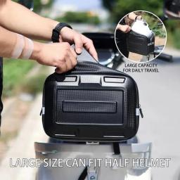 Sacos de cauda do assento traseiro impermeável para bicicleta Grande capacidade Motor de bicicleta Sacos de bagagem de PVC Shell duro Armazenamento de garfos Estojo organizador - Image 4