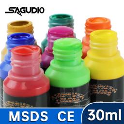 SAGUD-Aerógrafo Tinta Acrílica para Iniciantes Hobistas e Artistas, Pronto para Spray, à Base de Água, 24 Cores Matte, 30ml Premium - Image 1