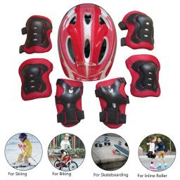 Conjunto de equipamentos de proteção para crianças, capacete com joelheira, cotoveleiras, protetores de pulso para skate, ciclismo, meninos e meninas, tamanho ajustável, 7PCs por conjunto - Image 5