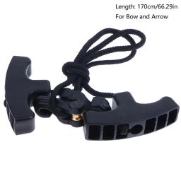 1pc Preto Tiro com Arco Besta Dispositivo Cocking Arcos Cruz Corda Cocker Duplo Punho Cordas Crossbow Ferramenta Acessórios - Image 2