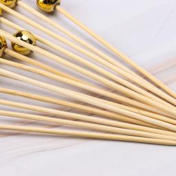 Palhetas De Cocktail De Bambu Pérola De Madeira, Fruta Lanche Garfo, Espeto De Comida, Festa De Casamento, Suprimentos Festival, Palito, 100 Pcs - Image 6