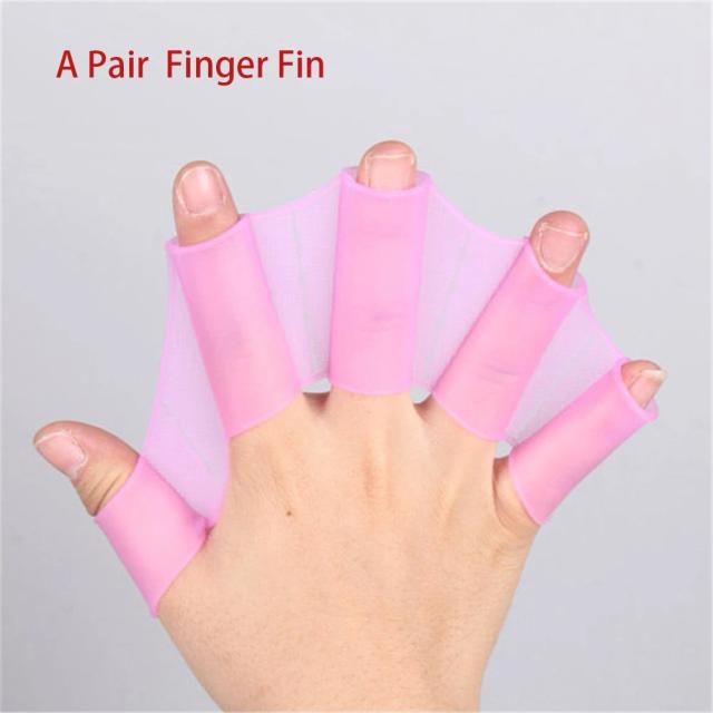 Luvas de Silicone para Treinamento de Natação com Dedos Finos - Acessórios de Mergulho para Aprender na Piscina