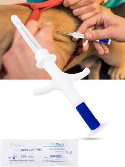 Kit de implante com seringa para gerenciamento veterinário, micropara cães e gatos, identificação 1.48, iso FDX-B, rfid, 10mm, 8mm - Image 1
