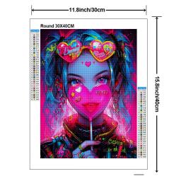 DIY Gótico Menina Diamante Pintura Set, Jinx Cidades Gêmeas, Batalha Cruz, Mosaico Bordado, Decoração de Casa Artesanal - Image 3