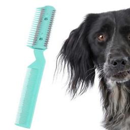 Pet Hair Trimmer Comb Corte com 2 lâminas, Grooming Razor, Thinning Dog Escova removedor de cabelo de gato, Double Sided Bangs Hair Clip - Image 2