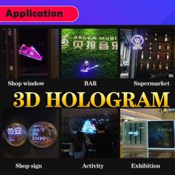 Projetor Holográfico HD para Lojas de Bares de Festa e Natal, Ventilador Holograma 3D, Exibição Publicitária, Wifi, 42cm - Image 6