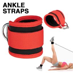 Alças ajustáveis do tornozelo do anel D, punhos dos exercícios da perna, exercícios do Gym, glutes, força das pernas, protetor dos pés dos esportes, aptidão, 1 par - Image 4