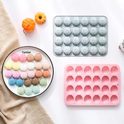 Molde De Silicone Em Forma De Cérebro Para Cozimento, Placa De Cozimento Do Bolo, Grade De Cubo De Gelo Soltando O Molde De Chocolate, 24 Buracos, 1 Pc - Image 1