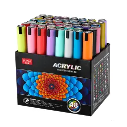 Acrílico Marcador Rock Painting Kit for Kids, Crianças Stone Paint Set Canetas, Cerâmica De Vidro De Madeira, Artesanato DIY, Arte Suprimentos, 12 60 Cores - Image 5