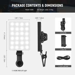 NEEWER-RGB Luz LED com suporte do telefone e clipe de luz, mesa, laptop, videoconferência, TikTok, Selfie, Vlog, Live Stream, VL66 - Image 3