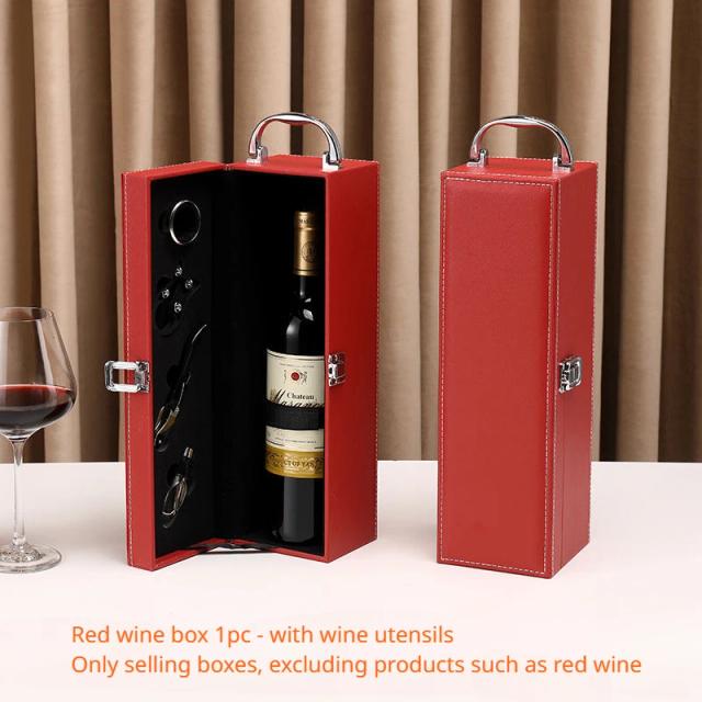 Caixa de Presente para Vinho Tinto de Uva Portátil com Garrafa Premium