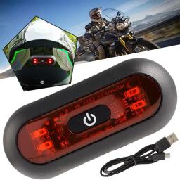 Luz de advertência da motocicleta capacete led luzes inteligentes noite ciclismo sinal segurança universal capacete da bicicleta lanterna traseira acessórios - Image 3