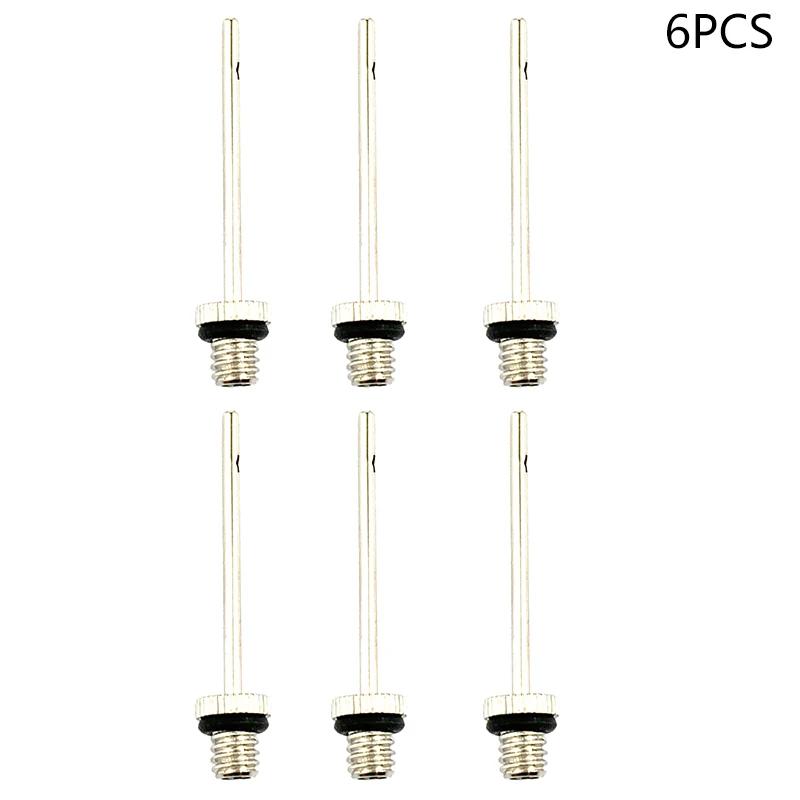 Aço inoxidável Inflando Bomba Agulha, Inflável Válvula de Ar Adaptador, Esporte Bola, Futebol, Basquete, Futebol, Novo, 6 Pcs, 12 Pcs - Image 1