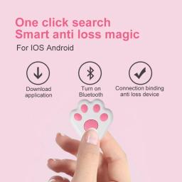 Cão pata localizador de rastreamento bluetooth, prevenção de perda inteligente, telefone móvel de baixa potência, alarme bidirecional, pet tracker, 5.0 - Image 3